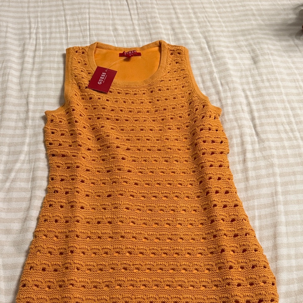 Guess Orange Sleeveless Dress
